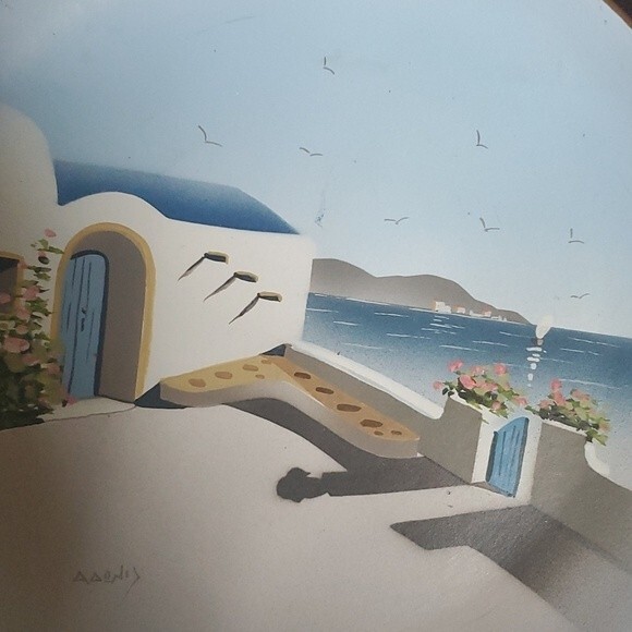 AAOND Clay Pottery Wall Plate #41 – Hand Painted, Stamped 'Xeiponoihto' - Picture 3 of 5